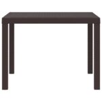 vidaXL Záhradný stôl Hnedá 100 x 100 x 73 cm polyratan – Obrázok 5