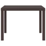 vidaXL Záhradný stôl Hnedá 100 x 100 x 73 cm polyratan – Obrázok 6