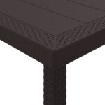 vidaXL Záhradný stôl Hnedá 100 x 100 x 73 cm polyratan – Obrázok 8