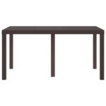 vidaXL Vonkajší stôl Hnedý Plast Veľký Ľahký Jedálenský stôl – Obrázok 5