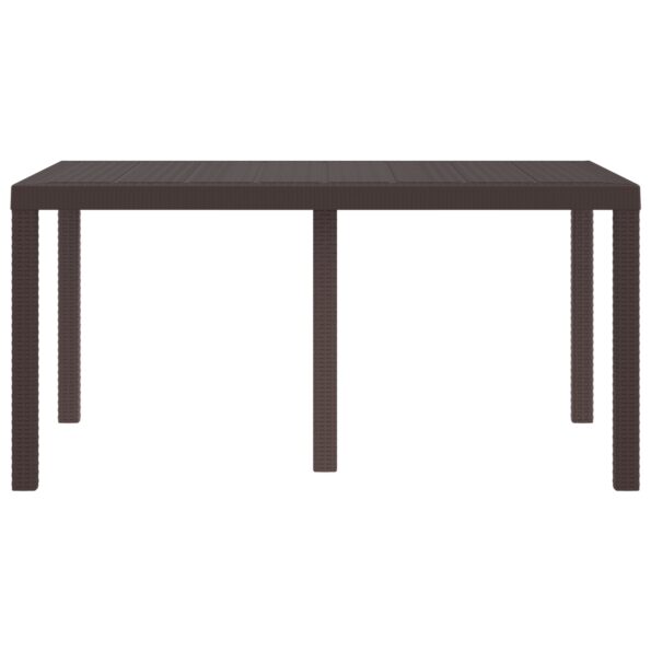 vidaXL Vonkajší stôl Hnedý Plast Veľký Ľahký Jedálenský stôl – Obrázok 5