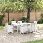 vidaXL Záhradný stôl Biela Polypropylén Stredný Odolný Záhradný stôl