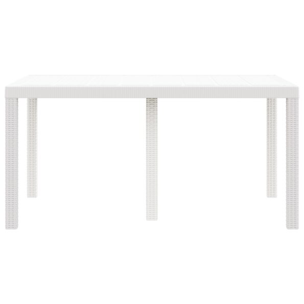 vidaXL Záhradný stôl Biela Polypropylén Stredný Odolný Záhradný stôl – Obrázok 4