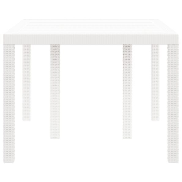 vidaXL Záhradný stôl Biela Polypropylén Stredný Odolný Záhradný stôl – Obrázok 5