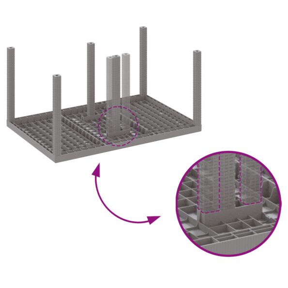 vidaXL vonkajší stôl Svetlosivý Plast Stredný Odolný Záhradný stôl – Obrázok 9