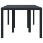 vidaXL Záhradný stôl Antracitový 200x100x73 cm Poly Ratan – Obrázok 6