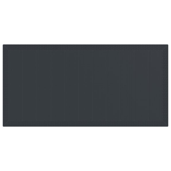 vidaXL Záhradný stôl Antracitový 200x100x73 cm Poly Ratan – Obrázok 7