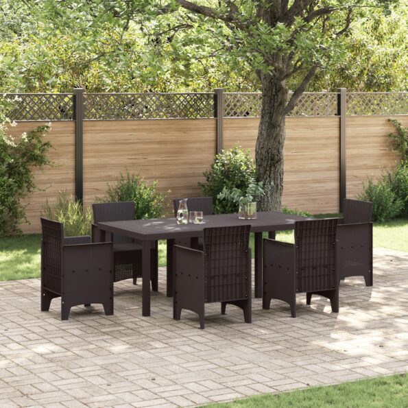 871689_1.jpg vidaXL Záhradný stôl Hnedá 200x100x73 cm Poly Rattan – Obrázok 1