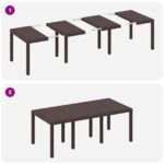 vidaXL Záhradný stôl Hnedá 200x100x73 cm Poly Rattan – Obrázok 10