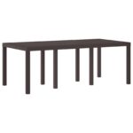 vidaXL Záhradný stôl Hnedá 200x100x73 cm Poly Rattan – Obrázok 2