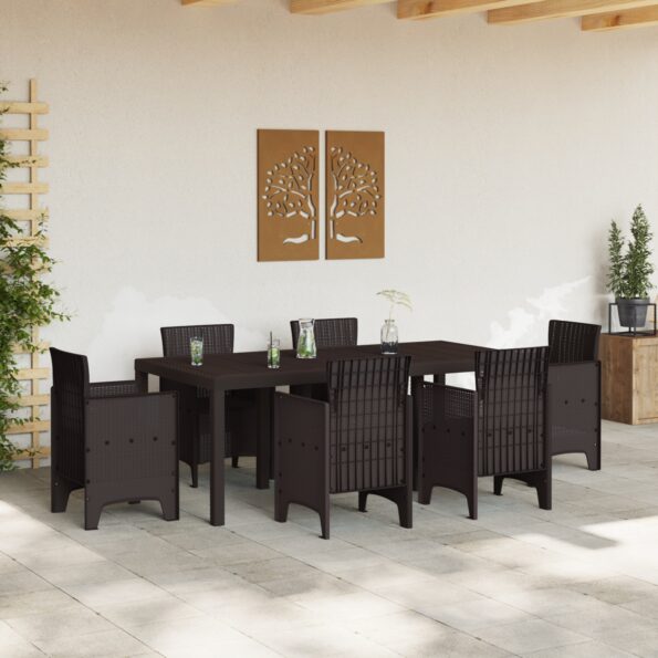 871689_3.jpg vidaXL Záhradný stôl Hnedá 200x100x73 cm Poly Rattan – Obrázok 3