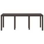 vidaXL Záhradný stôl Hnedá 200x100x73 cm Poly Rattan – Obrázok 5
