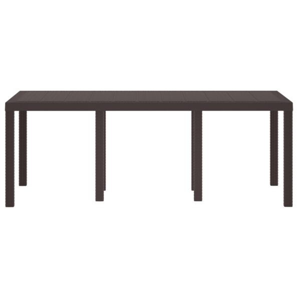 871689_5.jpg vidaXL Záhradný stôl Hnedá 200x100x73 cm Poly Rattan – Obrázok 5