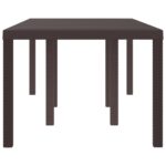 vidaXL Záhradný stôl Hnedá 200x100x73 cm Poly Rattan – Obrázok 6