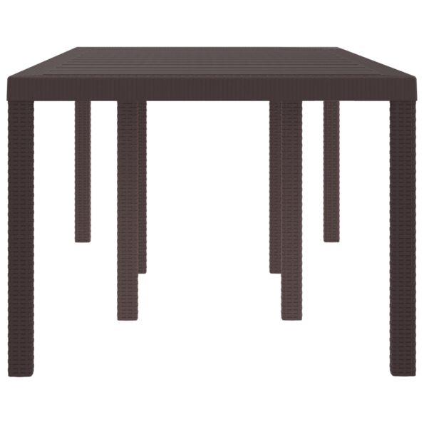 871689_6.jpg vidaXL Záhradný stôl Hnedá 200x100x73 cm Poly Rattan – Obrázok 6