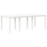 vidaXL Záhradný stôl Biela 200x100x73 cm Poly Rattan – Obrázok 4