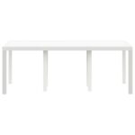 vidaXL Záhradný stôl Biela 200x100x73 cm Poly Rattan – Obrázok 5