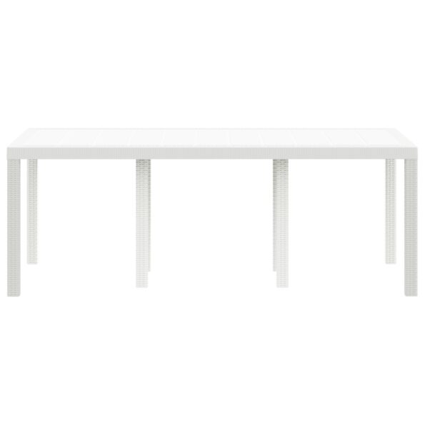 vidaXL Záhradný stôl Biela 200x100x73 cm Poly Rattan – Obrázok 5