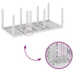 vidaXL Záhradný stôl Biela 200x100x73 cm Poly Rattan – Obrázok 9