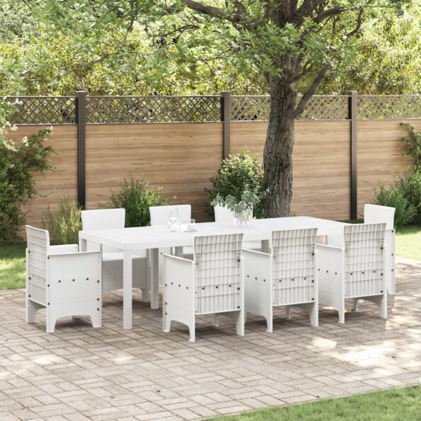 871694_1.jpg vidaXL Záhradný stôl Biely 250x100x73 cm Poly Rattan – Obrázok 1