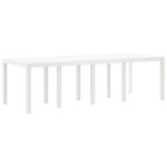 vidaXL Záhradný stôl Biely 250x100x73 cm Poly Rattan – Obrázok 2
