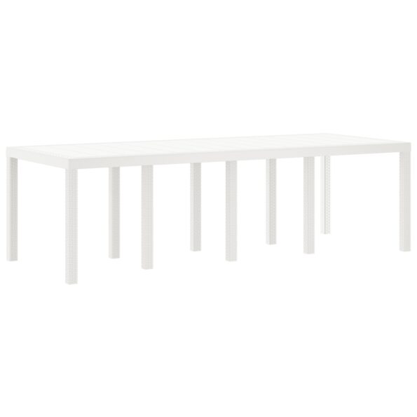 871694_2.jpg vidaXL Záhradný stôl Biely 250x100x73 cm Poly Rattan – Obrázok 2