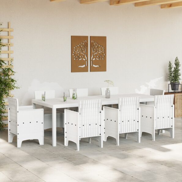 871694_3.jpg vidaXL Záhradný stôl Biely 250x100x73 cm Poly Rattan – Obrázok 3