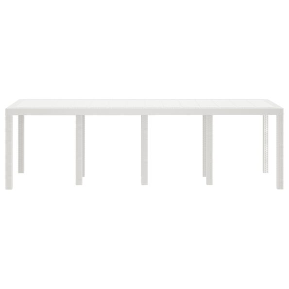 871694_4.jpg vidaXL Záhradný stôl Biely 250x100x73 cm Poly Rattan – Obrázok 4