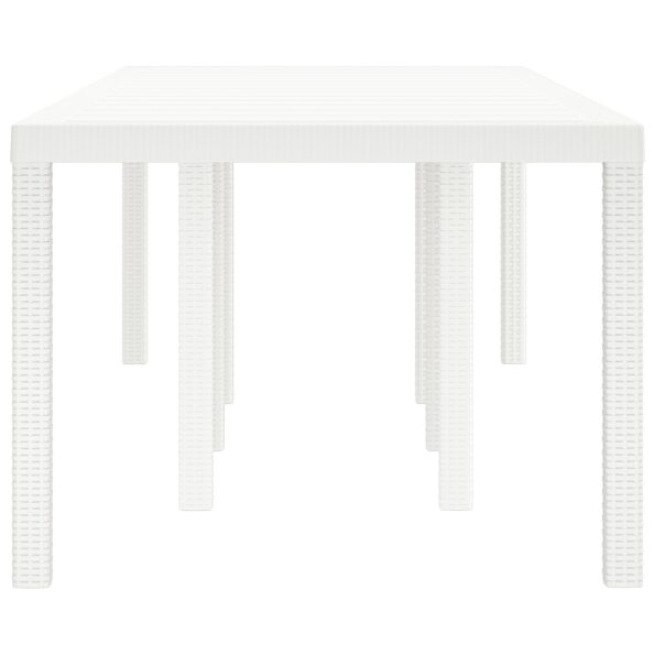 871694_5.jpg vidaXL Záhradný stôl Biely 250x100x73 cm Poly Rattan – Obrázok 5