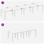 vidaXL Záhradný stôl Biely 250x100x73 cm Poly Rattan – Obrázok 9