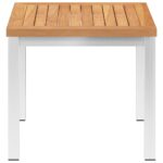 vidaXL Záhradný príručný stôl 45x45x38 cm teakový masív a nehrdzavejúca oceľ – Obrázok 2