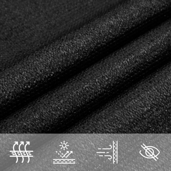 vidaXL Tieniaca plachta 160 g/m² čierna 2,5x2,5x3,5 m HDPE – Obrázok 7