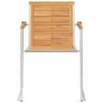 vidaXL Záhradné stoličky s podložkami 2 ks, tíkový masív a oceľ – Obrázok 5