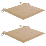 vidaXL Záhradné stoličky s podložkami 2 ks, tíkový masív a oceľ – Obrázok 7