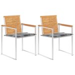 vidaXL Záhradné stoličky so sedákmi 2 ks masívne tíkové drevo a oceľ