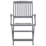 vidaXL Skladacie záhradné stoličky s podložkami 2 ks akáciový masív – Obrázok 5