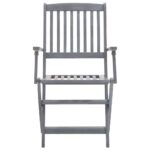 vidaXL Skladacie vonkajšie stoličky s podložkami 4 ks akáciový masív – Obrázok 5