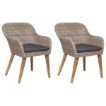 vidaXL 3-dielna záhradná jedálenská súprava hnedá – Obrázok 5