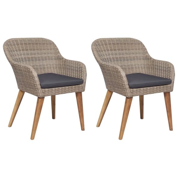 vidaXL 3-dielna záhradná jedálenská súprava hnedá – Obrázok 5