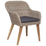 vidaXL 3-dielna záhradná jedálenská súprava hnedá – Obrázok 7