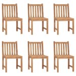 vidaXL Záhradné stoličky 6 ks s podložkami tíkový masív – Obrázok 2