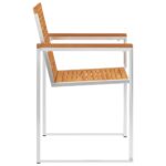 vidaXL Záhradné stoličky 8 ks akáciový masív a nehrdzavejúca oceľ – Obrázok 4