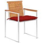 vidaXL Záhradné stoličky 8 ks s podložkami akáciový masív – Obrázok 2