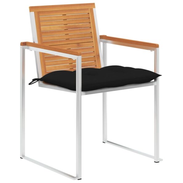 vidaXL Záhradné stoličky 8 ks s podložkami akáciový masív – Obrázok 2