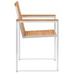 vidaXL Záhradné stoličky 4 ks s podložkami tíkový masív – Obrázok 6