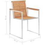 vidaXL Záhradné stoličky 4 ks s podložkami tíkový masív – Obrázok 12