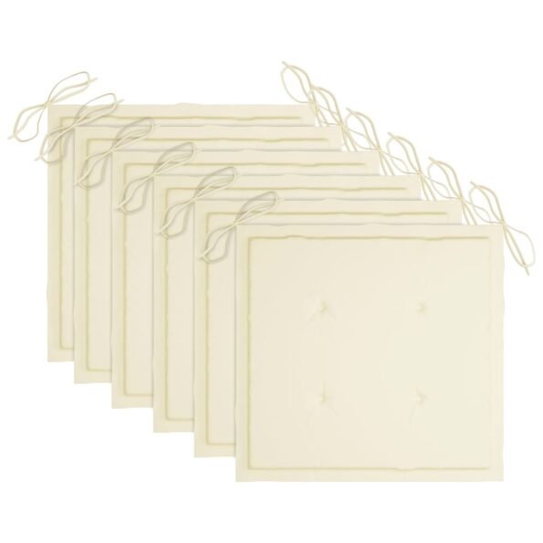 vidaXL Záhradné stoličky 6 ks s podložkami tíkový masív – Obrázok 7