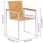 vidaXL Záhradné stoličky 6 ks s podložkami tíkový masív – Obrázok 12