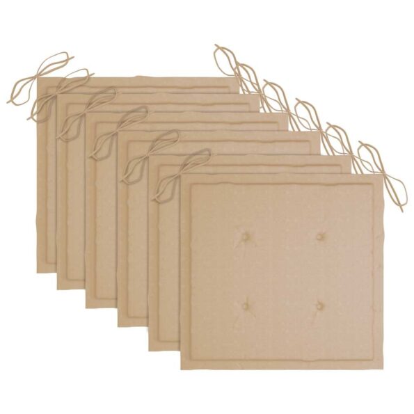 vidaXL Záhradné stoličky 6 ks s podložkami tíkový masív – Obrázok 7