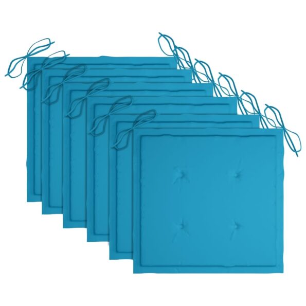 vidaXL Záhradné stoličky 6 ks s podložkami tíkový masív – Obrázok 7